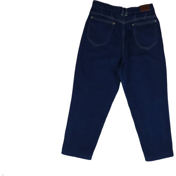 80s Vintage Dark Blue Hipster Rock Grunge New Wave High Waisted Mom Denim Jeans - Picture 3 of 7